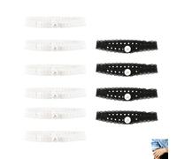 SAMIQU 5 Pairs Adjustable Lace Sleeve Garters For Women | Elegant floral lace sleeve garters with pearl-shaped detachable buttons. No-sew adjustable fit for most arms