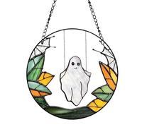 SAMIQU Ghost Stained Suncatcher Window Hangings - Acrylic Glass Panel for Indoor/Outdoor Decoration, Doors Wall Hangings for Halloween, Home Décor, Gifts (2)