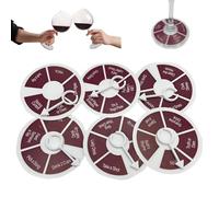 SAMIQU Wine Not Spin-Fun Party Drinking Game, Wine Glass Spinner Party Roulette Drinking Game, Shot Roulette Drink Games for Couples Adults on Parties (6pcs)