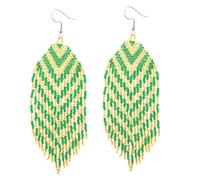 Samiyack Bohemian Big Large Long Bead Beaded Dangle Drop Earrings for Women, Zinc, No Gemstone