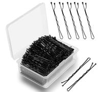 SAMJANE 250PCS 2.16inch Black Hair Pins Kit Secure Hold Bobby Pins Clips Slideproof Suitable For All Hair Types - Pain-Free Hair Accessories For Men, Women, Boys And Girls With Clear Storage Box