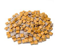 Samjobroad Glazed Ceramic Mosaic Tiles for Crafts,200 Pieces/300g Mosaic Pieces,12mm Square Shapes Glazed Porcelain Tiles for Art Craft Home Garden Decoration,Canary Yellow