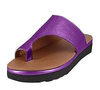 Samko Womens Platform Flip Flops Low Wedge Thong Sandals Comfy Open Toe Slip-On Summer Beach Travel Shoes Purple 6 UK