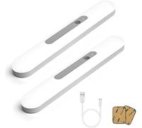 SAMLAK 30CM Motion Sensor Closet Light Indoor, 59 LED Lights, 2 Working Modes, Brightness Adjustable, LED Rechargable Wardrobe Cupboard Lights for Bedroom, Kitchen, Hallway-2Pack (White Light)