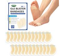 SAMLINSU 24 Pieces Blister Plasters for Feet, Invisible Hydrocolloid Gel Water Resistant Blister Bandages Waterproof Blister Protector Blister Cushions for Heel, Toe & Foot, Faster Healing Wound