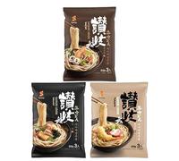 Samlip Sanuki Udon Noodles with Soup Base (Assorted 3 Flavours - Seafood, Seaweed & Tempura) - Pack of 3 for 9 Servings