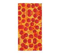 SamLng 12"x24" Towel â€“ Lightweight, 3D Pizza Pepperoni Print Beach & Pool Towels for Men and Women â€“ Perfect for Travel, Gym, and Home Use