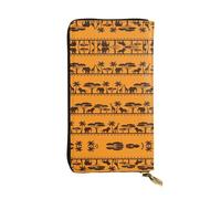 SamLng African animals Print Leather Long Clutch Wallet for Women – Fashionable, and Lightweight Waterproof Leather Wallet, Black, One Size