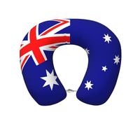 SamLng Australian Flag Memory Foam Travel Pillow - U-Shaped Neck Support for Airplane, Car, Home, Office - Lightweight, Adjustable