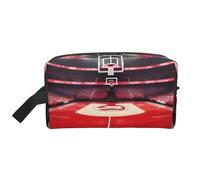 SamLng Basketball Arenas Print Travel Toiletry Bag - Cosmetic Makeup Pouch for Men and Women, Portable Organizer for Daily Use, White, One Size