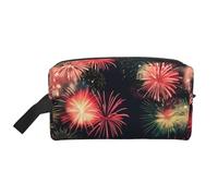 SamLng Beautiful Fireworks Print Travel Toiletry Bag - Cosmetic Makeup Pouch for Men and Women, Portable Organizer for Daily Use, White, One Size
