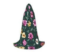 SamLng Beautiful purple flowers Hooded Cloak - Role-Play Costume for Teens, Suitable for Cosplay, Christmas, Halloween, Easter, Carnival