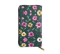 SamLng Beautiful Purple Flowers Print Leather Long Clutch Wallet â€“ Personalized, Comfortable & Lightweight with Card Holder, Coin Pocket