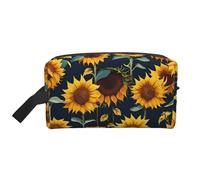 SamLng Beautiful sunflower print Print Travel Toiletry Bag - Cosmetic Makeup Pouch for Men and Women, Portable Organizer for Daily Use, White, One Size