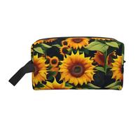 SamLng Beautiful sunflower Print Travel Toiletry Bag - Cosmetic Makeup Pouch for Men and Women, Portable Organizer for Daily Use, White, One Size