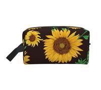 SamLng Beautiful sunflower. Print Travel Toiletry Bag - Cosmetic Makeup Pouch for Men and Women, Portable Organizer for Daily Use, White, One Size
