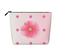SamLng Blooming carnations Versatile Toiletry Organizer - Fake Hemp Makeup Bag â€“ Reusable Cosmetic Bag with Zipper Pouch, Black, One Size