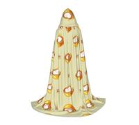 SamLng Cartoon cat coffee Hooded Cloak - Role-Play Costume for Teens, Suitable for Cosplay, Christmas, Halloween, Easter, Carnival