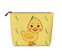 SamLng cartoon duck Versatile Toiletry Organizer - Fake Hemp Makeup Bag â€“ Reusable Cosmetic Bag with Zipper Pouch, Black, One Size