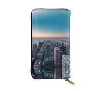 SamLng Chicago Illinois Usa 1 Print Leather Long Clutch Wallet for Women â€“ Fashionable, and Lightweight Waterproof Leather Wallet, Black, One Size