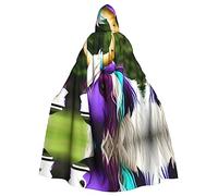 SamLng Colorful cow's head Hooded Cloak for Adults â€“ Comfortable and Durable Hooded Cape for Halloween, Easter, Carnival, Christmas