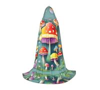 SamLng Cute colored mushrooms Hooded Cloak - Role-Play Costume for Teens, Suitable for Cosplay, Christmas, Halloween, Easter, Carnival