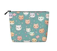 SamLng Cute fox Versatile Toiletry Organizer - Fake Hemp Makeup Bag – Reusable Cosmetic Bag with Zipper Pouch, Black, One Size
