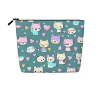 SamLng Cute little fox Versatile Toiletry Organizer - Fake Hemp Makeup Bag - Reusable Cosmetic Bag with Zipper Pouch, Black, One Size