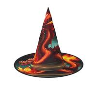 SamLng Dragon King in Fire Halloween Witch Hat for Adults - Party Hat for Masquerade, Carnival, Cosplay - Pointed Horn Decoration Cap