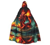 SamLng Dragon King in Fire Hooded Cloak for Adults â€“ Comfortable and Durable Hooded Cape for Halloween, Easter, Carnival, Christmas