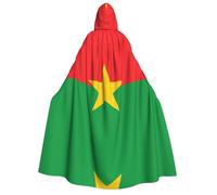 SamLng Flag of Burkina Faso Hooded Cloak Adult â€“ Universal Role Play Costume, Cosplay Cape Robe â€“ Perfect for Halloween, Easter, Carnival