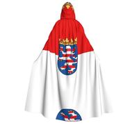 SamLng Flag of Hesse Hooded Cloak Adult – Universal Role Play Costume, Cosplay Cape Robe – Perfect for Halloween, Easter, Carnival