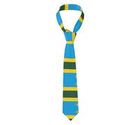 SamLng Flag of Rwanda Men's Neckties - Long, Print Necktie, Perfect for Business, Wedding, Groomsmen, and Formal Western Wear, Black, One Size