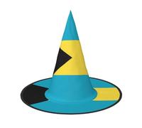 SamLng Flag of the Bahamas Halloween Witch Hat for Adults - Party Hat for Masquerade, Carnival, Cosplay - Pointed Horn Decoration Cap