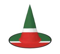 SamLng Flag of the Chechen Republic Halloween Witch Hat for Adults - Party Hat for Masquerade, Carnival, Cosplay - Pointed Horn Decoration Cap