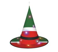 SamLng Flag of the Chechen Republic Witch Hat - Halloween Costume Accessories for Party, Masquerade & Ladies Cosplay Dress - LED Light Cap