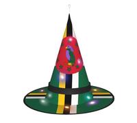 SamLng Flag of the Commonwealth of Dominica Witch Hat - Halloween Costume Accessories for Party, Masquerade & Ladies Cosplay Dress - LED Light Cap