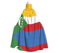 SamLng Flag of the Comoros Hooded Cloak â€“ Adult Role Play Costume Cosplay â€“ Perfect for Christmas, Wizard, Magician Themed Parties