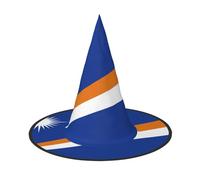 SamLng Flag of the Marshall Islands Halloween Witch Hat for Adults - Party Hat for Masquerade, Carnival, Cosplay - Pointed Horn Decoration Cap