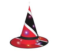 SamLng Flag of Trinidad and Tobago Witch Hat - Halloween Costume Accessories for Party, Masquerade & Ladies Cosplay Dress - LED Light Cap