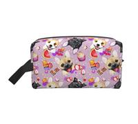 SamLng French little bulldog Print Travel Toiletry Bag - Cosmetic Makeup Pouch for Men and Women, Portable Organizer for Daily Use, White, One Size