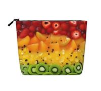 SamLng Fresh fruit Versatile Toiletry Organizer - Fake Hemp Makeup Bag - Reusable Cosmetic Bag with Zipper Pouch, Black, One Size