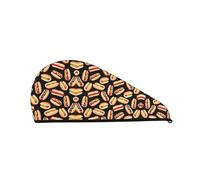 SamLng Fun Food Hot Dogs Coral Velvet Dry Hair Cap - Perfect for Home, Travel, Pool Parties, Beaches, Baths, and More