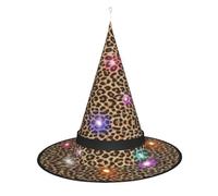 SamLng Fun leopard print Witch Hat Accessory - Women's Halloween Masquerade Cosplay Dress-up, for Party, Christmas & Festive Occasions