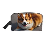 SamLng Funny Corgi Butt Brown Print Travel Toiletry Bag - Cosmetic Makeup Pouch for Men and Women, Portable Organizer for Daily Use, White, One Size