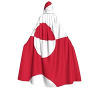 SamLng Greenland flag Hooded Cloak Adult – Universal Role Play Costume, Cosplay Cape Robe – Perfect for Halloween, Easter, Carnival