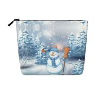 SamLng Hardworking snowman Versatile Toiletry Organizer - Fake Hemp Makeup Bag - Reusable Cosmetic Bag with Zipper Pouch, Black, One Size