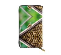SamLng Honey Bees Print Leather Long Clutch Wallet for Women â€“ Fashionable, and Lightweight Waterproof Leather Wallet, Black, One Size