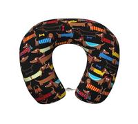 SamLng I Love My Dog Dachshunds Memory Foam Travel Pillow - Neck Support for Home, and Office - Perfect for Resting, Driving, and Leisure