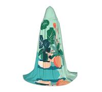 SamLng Indoor cartoon potted green plants Hooded Cloak - Role-Play Costume for Teens, Suitable for Cosplay, Christmas, Halloween, Easter, Carnival